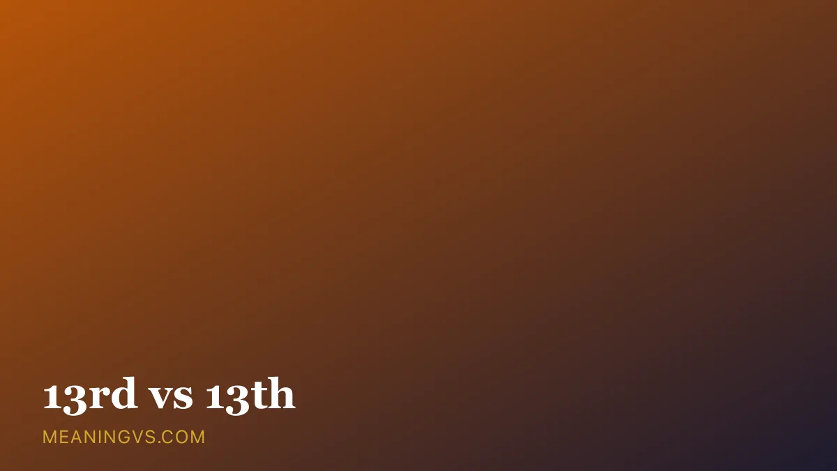 The ordinal 13th written correctly beside the crossed-out 13rd, on a calendar page marking the thirteenth