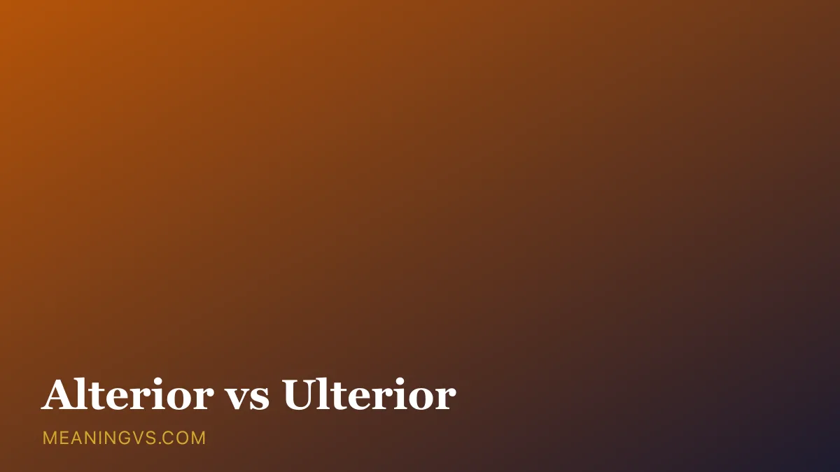 The words alterior and ulterior side by side, with ulterior marked as the correct word