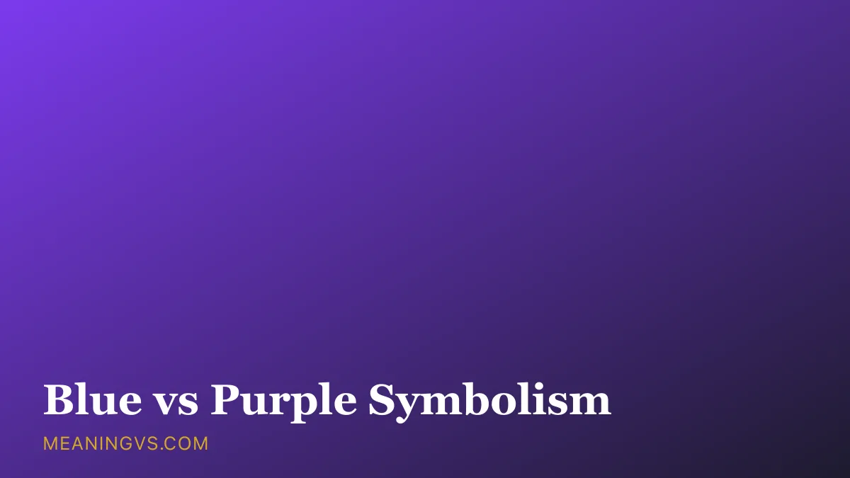 A swatch of deep blue beside a swatch of rich royal purple, with a violet gradient blending between them to show how purple sits between blue and red