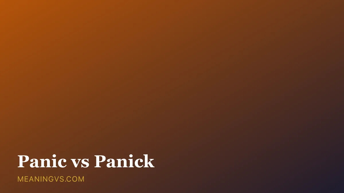 The words panic and panick side by side, showing where the K does and does not belong