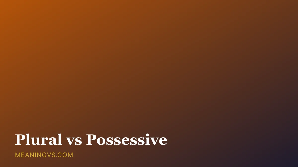 The words plural and possessive side by side, showing an s ending with and without an apostrophe