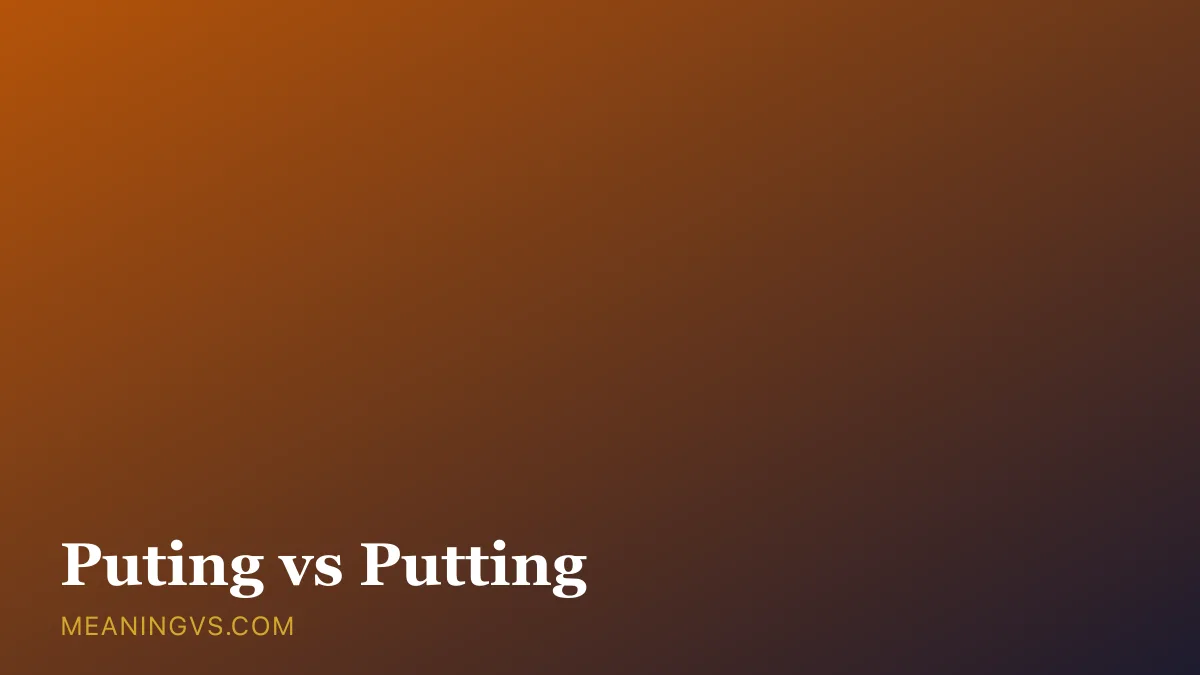 The words puting and putting side by side, with putting marked correct and the doubled t highlighted
