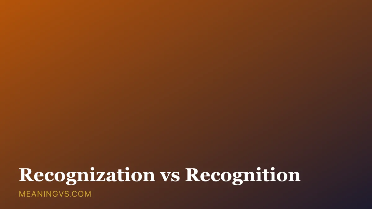 The words recognization and recognition side by side, with recognition marked as the correct noun