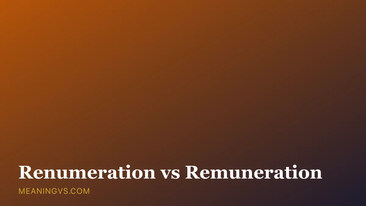 The words renumeration and remuneration side by side, with remuneration marked correct and the muner part highlighted