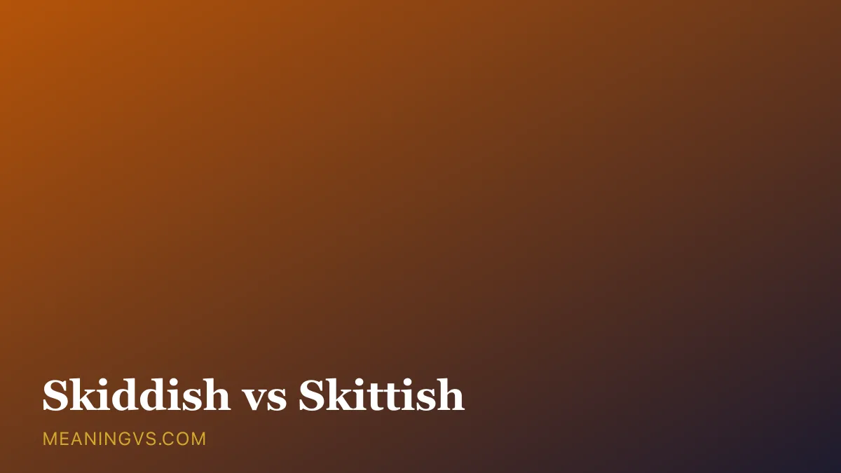 The words skiddish and skittish side by side, with skittish marked correct and the double t highlighted