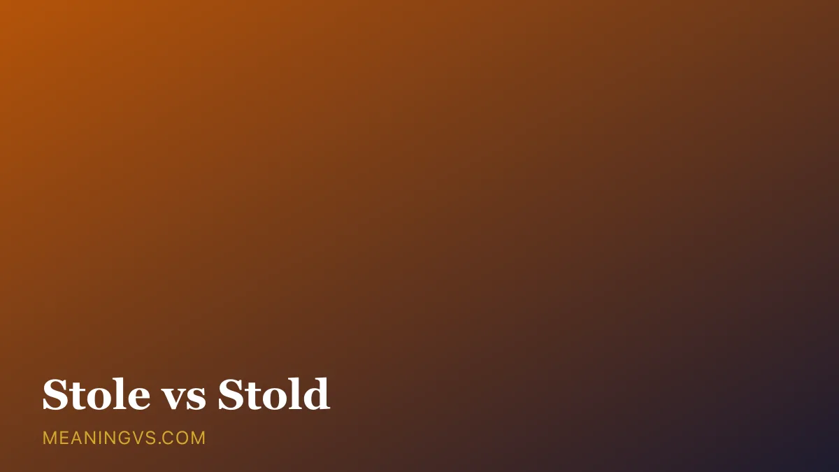 The word stole spelled correctly beside the crossed-out non-word stold, with an empty open drawer in the background